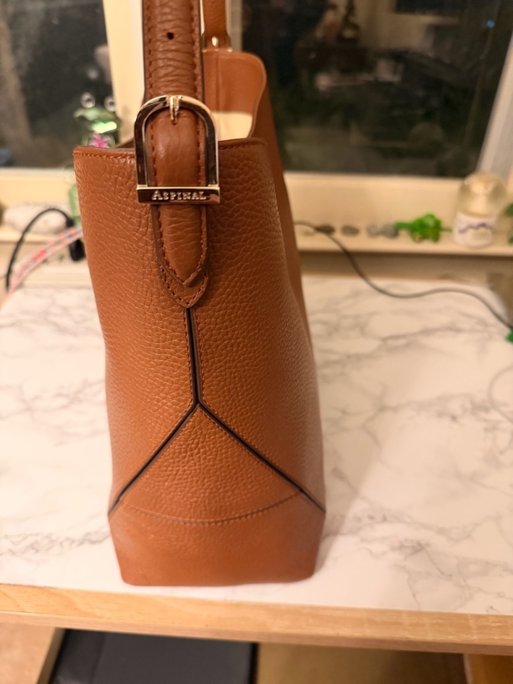 Brown Leather Hobo Shoulder Bag Aspinal of London - Picture 6 of 12